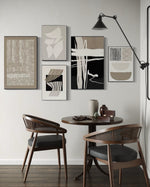 Cargar imagen en el visor de la galería, Set Cuadros Decorativos Abstracto Negro Arena 2 - 218A - 5piezas Minimalistas Arte Moderno Estilo Nordico en Tonos Neutros
