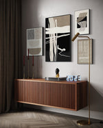 Cargar imagen en el visor de la galería, Set Cuadros Decorativos Abstracto Negro Arena 2-218 B - 4piezas Minimalistas Arte Moderno Estilo Nordico en Tonos Neutros
