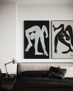 Cargar imagen en el visor de la galería, Set Cuadros Decorativos Abstracto Negro Arena 2-231 -Diptico
