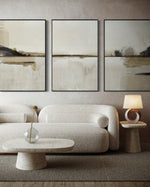 Cargar imagen en el visor de la galería, Set Cuadros Decorativos Abstracto Negro Arena 2 - 216 - Triptico Moderno y Elegante Arte Minimalista Estilo Nordico Tonos Neutros
