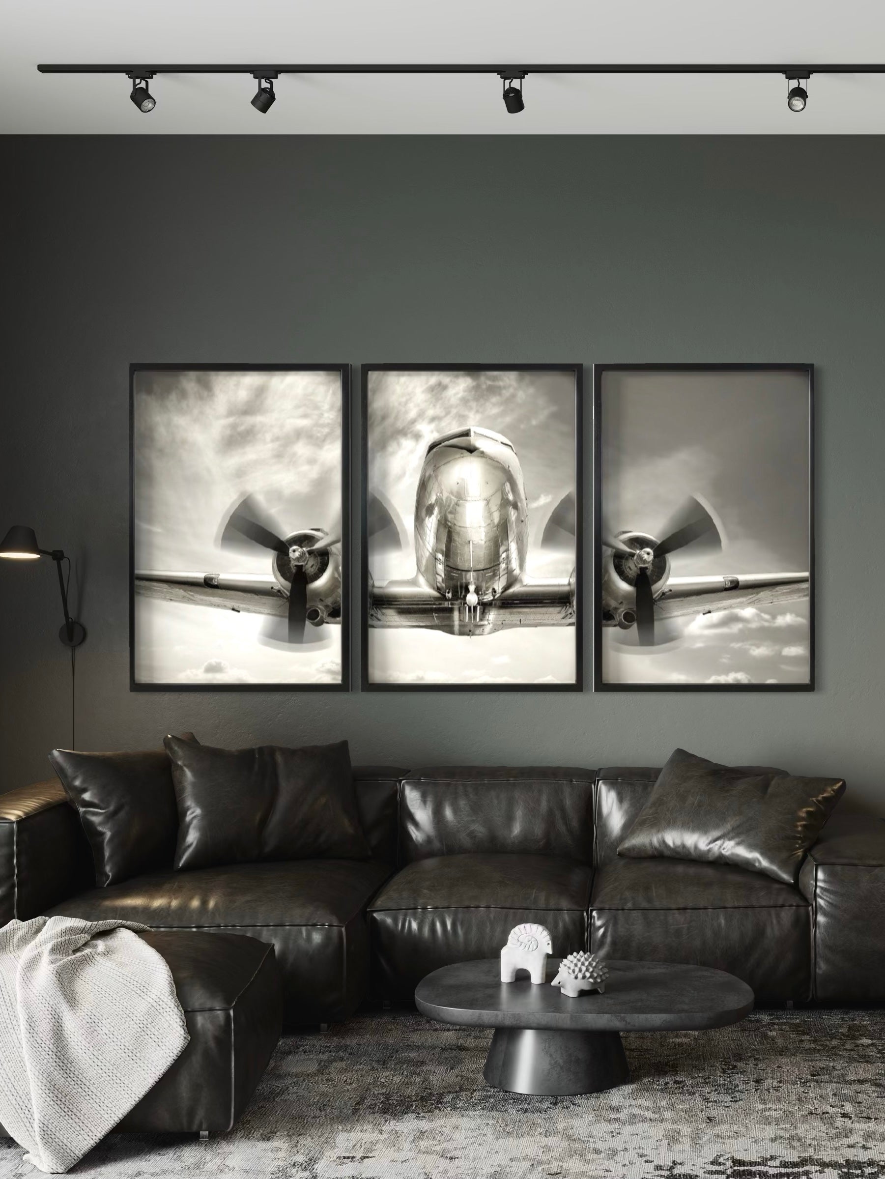 Set de 3 Cuadros Decorativos Vehículos 023 - Avión