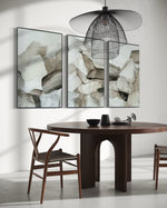 Cargar imagen en el visor de la galería, Set Cuadros Decorativos Abstracto Negro Arena 2 - 202 - Triptico Minimalista Estilo Boho Arte Nordico en Tonos Neutros
