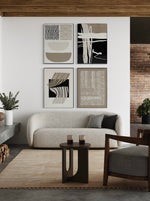 Cargar imagen en el visor de la galería, Set Cuadros Decorativos Abstracto Negro Arena 2 - 218 C - 4piezas Arte Moderno y Minimalista Estilo Boho Nordico Tonos Neutros
