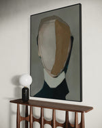 Cargar imagen en el visor de la galería, Cuadro Decorativo Abstracto Negro Arena 2-233 Rostro Modernos Cara Minimalista en Tonos Neutros
