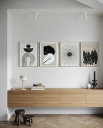 Cargar imagen en el visor de la galería, Set Cuadros Decorativos Abstracto Negro Arena 2 - 226C - 4piezas Arte Moderno y Elegante Estilo Nordico Boho en Tonos Neutros
