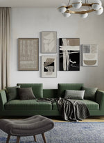 Cargar imagen en el visor de la galería, Set Cuadros Decorativos Abstracto Negro Arena 2 - 218A - 5piezas Minimalistas Arte Moderno Estilo Nordico en Tonos Neutros
