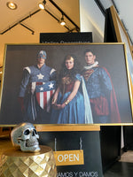 Cargar imagen en el visor de la galería, Cuadro Decorativo Personajes Época 024 Superhéroes Supermán, Mujer Maravilla, Capitán America
