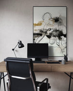 Cargar imagen en el visor de la galería, Cuadro Decorativo Abstracto Negro Arena 2-235 Silueta Humana Arte Lineal Moderno y Minimalista Tonos Neutros
