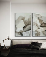 Cargar imagen en el visor de la galería, Set Cuadros Decorativos Abstracto Negro Arena 2 - 202 - Díptico Minimalista Estilo Boho Arte en tonos Neutros
