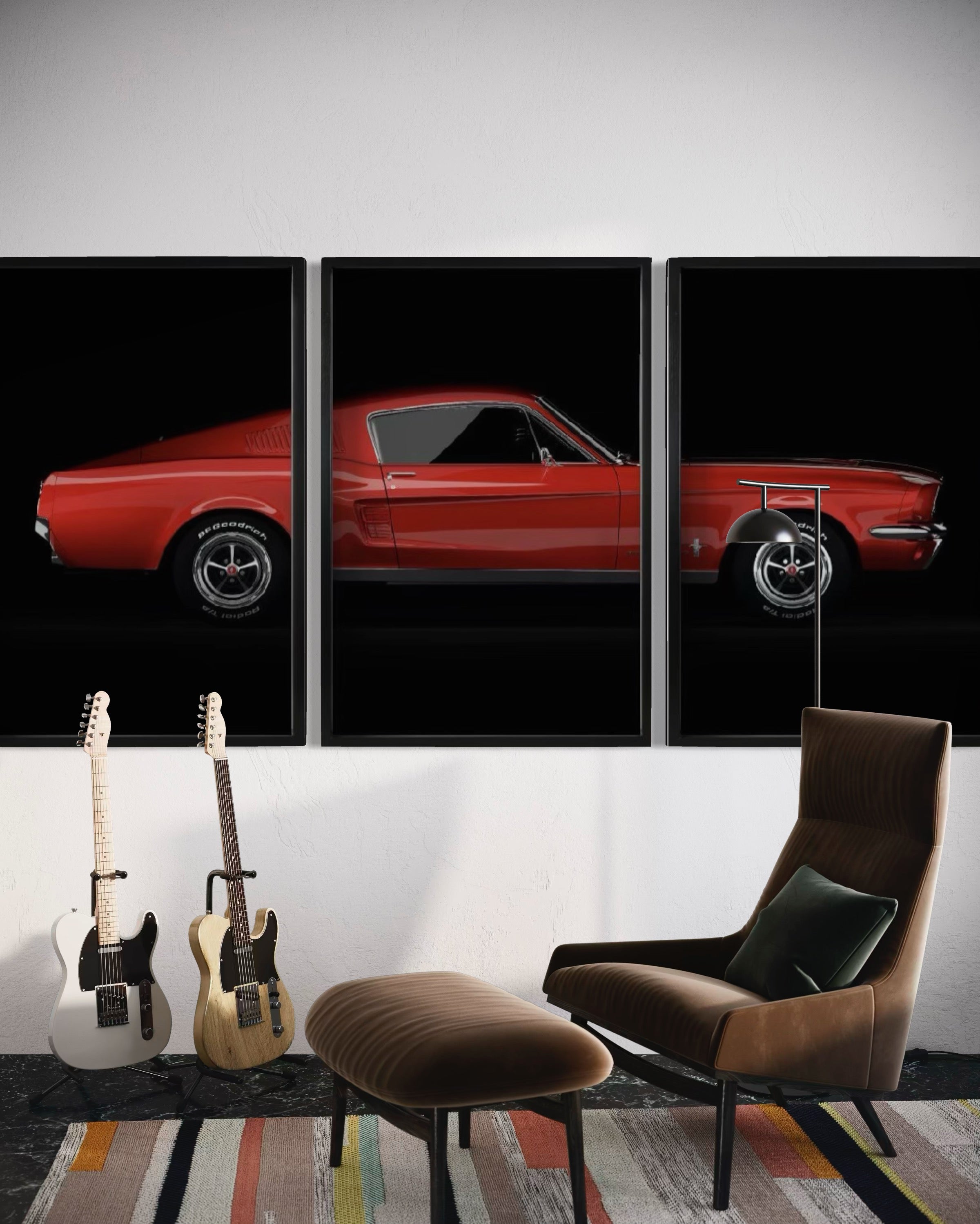 Set de Cuadros Decorativos Vehículos 011 -Auto Clásico Ford Mustang