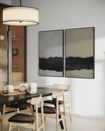 Cargar imagen en el visor de la galería, Set Cuadros Decorativos Abstracto Negro Arena 2-241 - Diptico Moderno y Minimalista Arte Estilo Nordico Tonos Neutros
