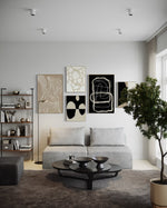 Cargar imagen en el visor de la galería, Set Cuadros Decorativos Abstracto Negro Arena 2 - 230A- 5piezas Arte Moderno Estilo Nordico Tonos Neutros
