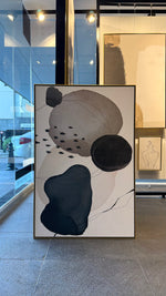 Cargar imagen en el visor de la galería, Cuadro Decorativo Abstracto Negro Arena 055 - Estilo Boho Minimalista
