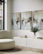 Cargar imagen en el visor de la galería, Set Cuadros Decorativos Abstracto Negro Arena 2 - 201 - Triptico Estilo Nordico Arte Moderno en Tonos Neutros
