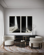 Cargar imagen en el visor de la galería, Set Cuadros Decorativos Abstracto Negro Arena 2 - 237 - Diptico Siluetas Humanas Arte Moderno Minimalista Puertas Estilo Nordico Tonos Neutros
