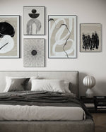 Cargar imagen en el visor de la galería, Set Cuadros Decorativos Abstracto Negro Arena 2 - 226A - 5piezas Arte Moderno Estilo Nordico Boho Tonos Neutros
