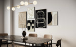 Cargar imagen en el visor de la galería, Set Cuadros Decorativos Abstracto Negro Arena 2 - 230A- 5piezas Arte Moderno Estilo Nordico Tonos Neutros
