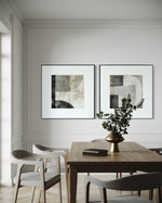 Cargar imagen en el visor de la galería, Set Cuadros Decorativos Abstracto Negro Arena 2 - 232 - Diptico Moderno Arte Minimalista Estilo Nordico Tonos Neutros
