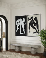 Cargar imagen en el visor de la galería, Set Cuadros Decorativos Abstracto Negro Arena 2-231 -Diptico
