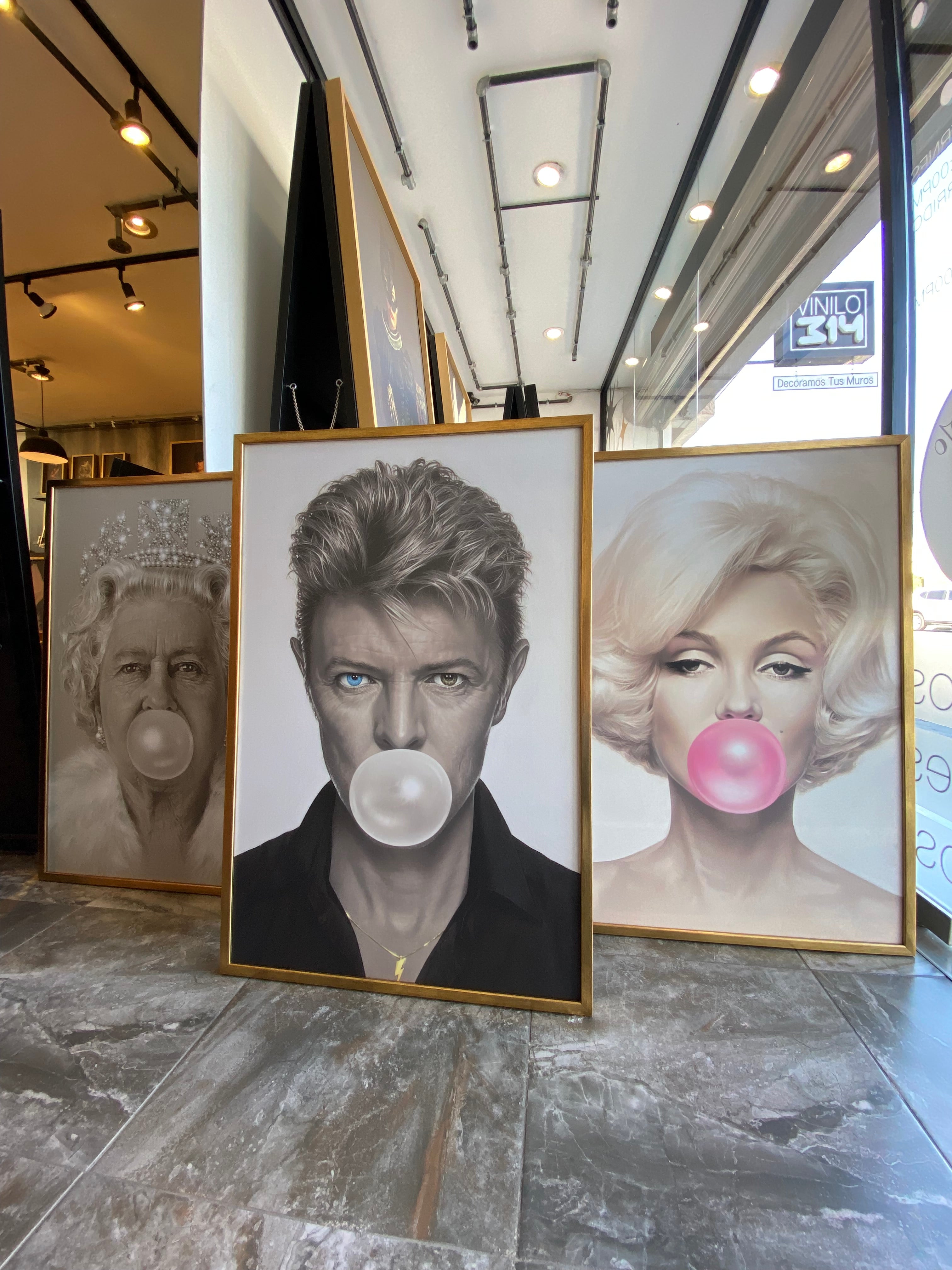 Set Cuadros Decorativos Bubble Gum 017 Marilyn Monroe, David Bowie, Reina Isabel