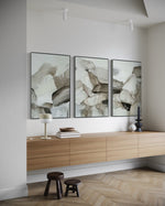 Cargar imagen en el visor de la galería, Set Cuadros Decorativos Abstracto Negro Arena 2 - 202 - Triptico Minimalista Estilo Boho Arte Nordico en Tonos Neutros
