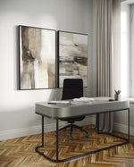 Cargar imagen en el visor de la galería, Set Cuadros Decorativos Abstracto Negro Arena 2 - 211 - Diptico en Tonos Tierra Colores Neutros Arte Moderno y Minimalista Estilo Nordico
