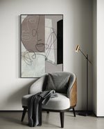 Cargar imagen en el visor de la galería, Cuadro Decorativo Abstracto Negro Arena 244 Silueta Rostros Femeninos Arte Lineal Moderno y Minimalista Nordico Tonos Neutros
