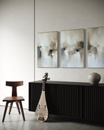 Cargar imagen en el visor de la galería, Set Cuadros Decorativos Abstracto Negro Arena 2 - 201 - Triptico Estilo Nordico Arte Moderno en Tonos Neutros
