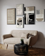 Cargar imagen en el visor de la galería, Set Cuadros Decorativos Abstracto Negro Arena 2 - 218A - 5piezas Minimalistas Arte Moderno Estilo Nordico en Tonos Neutros
