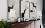 Cargar imagen en el visor de la galería, Set de 3 Cuadros Decorativos Abstracto Negro Arena 2 - 221 - Triptico Moderno y Minimalista Arte Elegante Estilo Nordico Tonos Neutros
