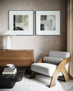 Cargar imagen en el visor de la galería, Set Cuadros Decorativos Abstracto Negro Arena 2 - 232 - Diptico Moderno Arte Minimalista Estilo Nordico Tonos Neutros
