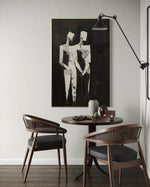 Cargar imagen en el visor de la galería, Cuadro Decorativo Abstracto Negro Arena 2-224 Siluetas de Pareja Arte Moderno y Minimalista en Beige y Negro Tonos Neutros
