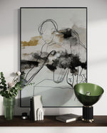 Cargar imagen en el visor de la galería, Cuadro Decorativo Abstracto Negro Arena 2-235 Silueta Humana Arte Lineal Moderno y Minimalista Tonos Neutros
