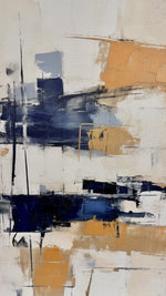 Cargar imagen en el visor de la galería, Set de 2 Cuadros Decorativos Abstract Colors 3-315 - Arte Moderno y Juvenil en tonos Azules, Amarillo y Beige-Diptico
