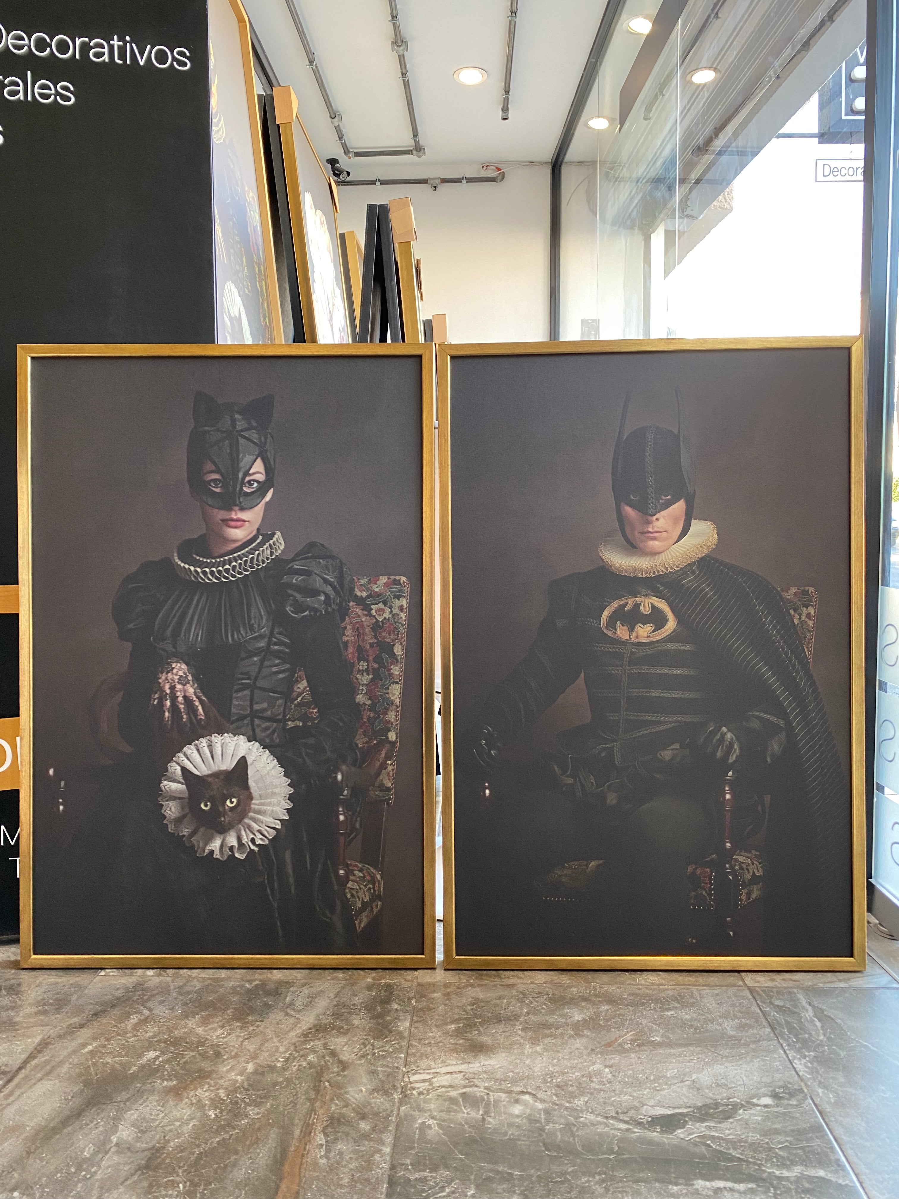 Set Cuadros Decorativos Personajes Época 011 Superhéroes Batman y Gatubela