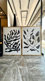 Cargar imagen en el visor de la galería, Set Cuadros Decorativos Abstracto Negro Arena 032 -Para Recámara

