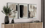 Cargar imagen en el visor de la galería, Set Cuadros Decorativos Abstracto Negro Arena 2 - 204 - Triptico Moderno Arte Minimalista estilo Nordico Boho en Tonos Neutros

