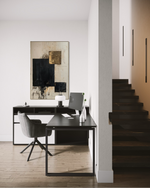 Cargar imagen en el visor de la galería, Cuadro Decorativo Abstracto Negro Arena 2-274 Arte Moderno y Elegante Estilo Nordico en Negro, Beige y Dorado Oro
