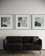 Cargar imagen en el visor de la galería, Set Cuadros Decorativos Abstracto Negro Arena  2 - 232 - Triptico Moderno y Elegante Arte Minimalista Estilo Nordico

