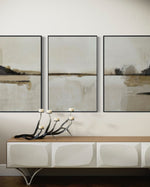 Cargar imagen en el visor de la galería, Set Cuadros Decorativos Abstracto Negro Arena 2 - 216 - Triptico Moderno y Elegante Arte Minimalista Estilo Nordico Tonos Neutros
