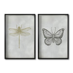 Cargar imagen en el visor de la galería, Set 2 Cuadros Decorativos Insectos 003 Libélula - Mariposa
