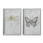 Cargar imagen en el visor de la galería, Set 2 Cuadros Decorativos Insectos 003 Libélula - Mariposa
