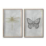 Cargar imagen en el visor de la galería, Set 2 Cuadros Decorativos Insectos 003 Libélula - Mariposa
