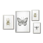 Cargar imagen en el visor de la galería, Set 4 Cuadros Decorativos Insectos 018 - Escarabajo, Mariposa, Catarina, Avispa
