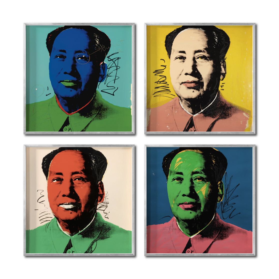 Set Cuadros Decorativos Warhol 006 Pop Art Mao Tse Tung