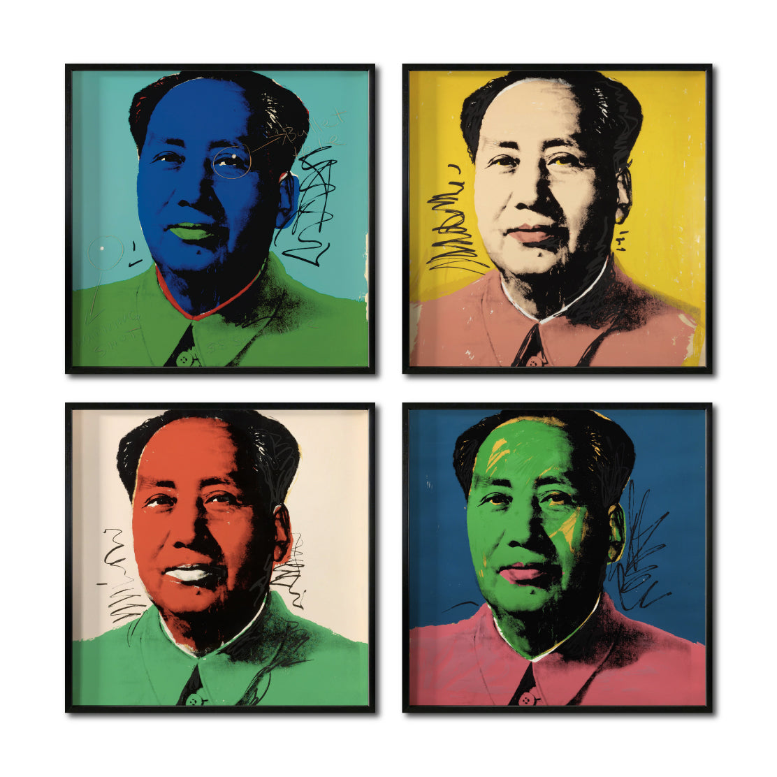 Set Cuadros Decorativos Warhol 006 Pop Art Mao Tse Tung