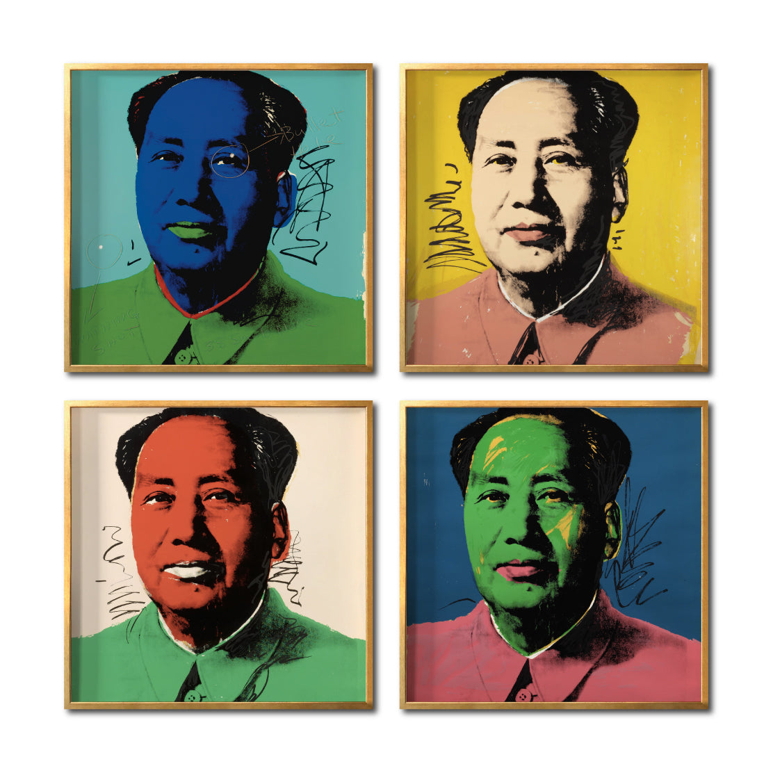 Set Cuadros Decorativos Warhol 006 Pop Art Mao Tse Tung