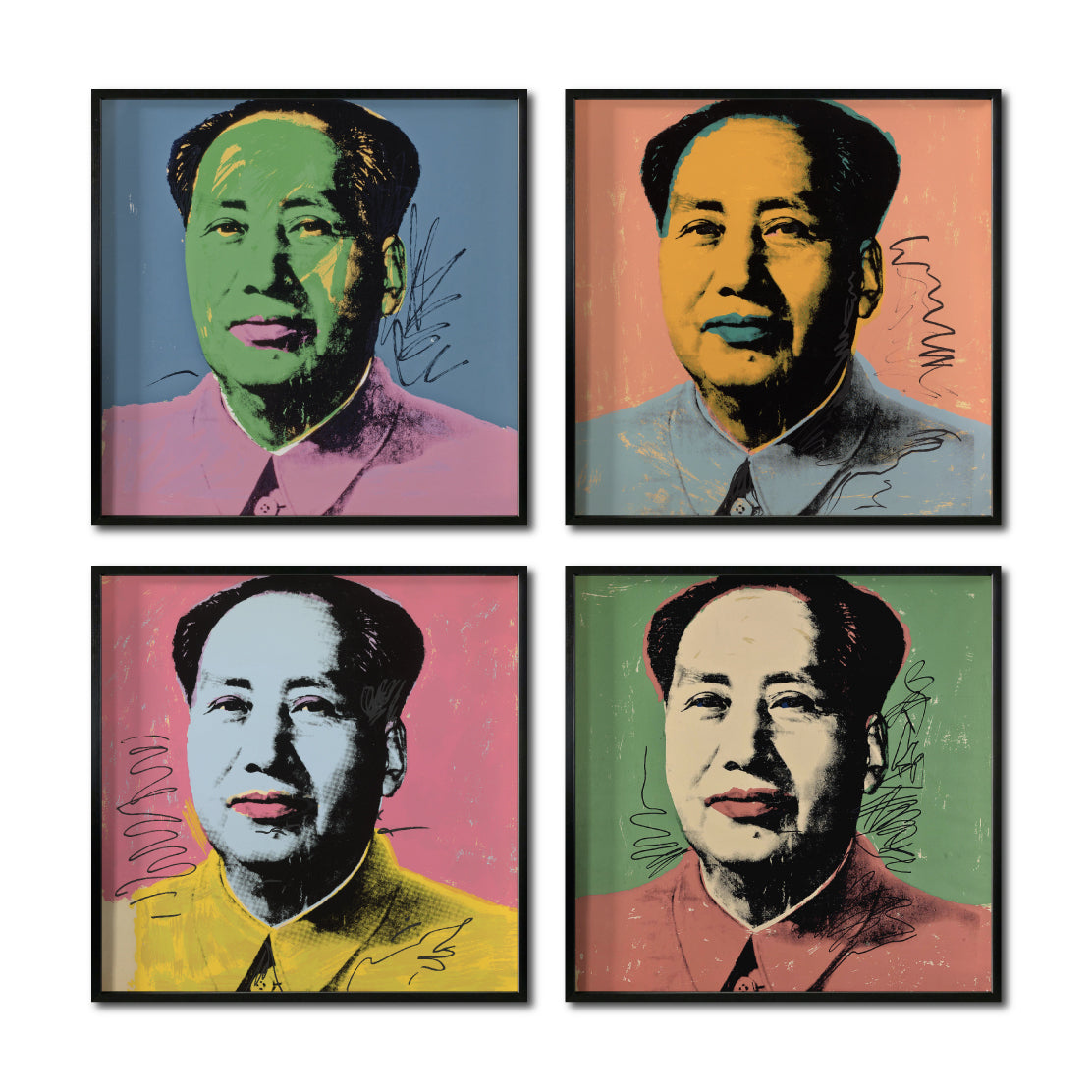 Set Cuadros Decorativos Warhol 007 Pop Art Mao Tse Tung