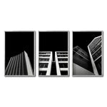 Cargar imagen en el visor de la galería, Set 3 Cuadros Decorativos Arquitectónico 009 - Edificios en Perspectiva Blanco y Negro
