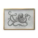 Cargar imagen en el visor de la galería, Cuadros Arte Marino Elegantes baratos para comedor. Galería314. Pulpo Gris
